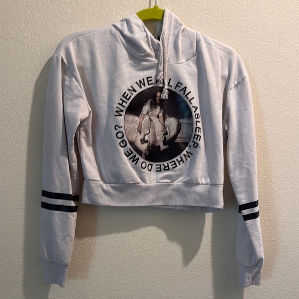 White Graphic Hoodie Sweater